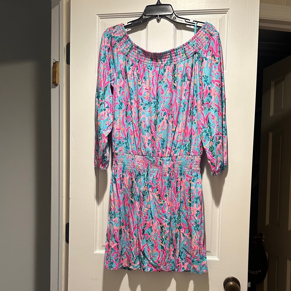 Lilly Pulitzer Vibrant Pink and Aqua Dress